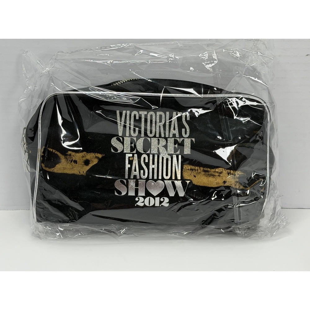 Victoria's Secret Fashion Show 2012 Black Cosmetic Makeup Travel Bag 10x6